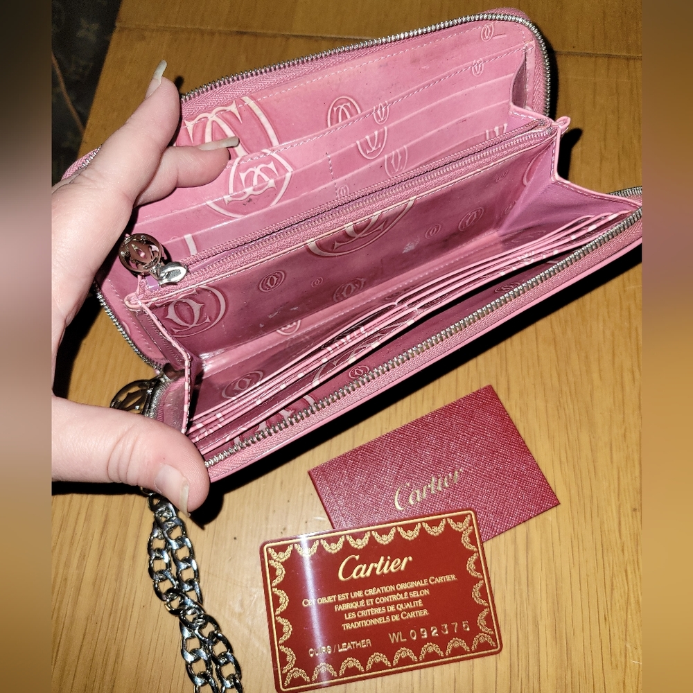 Cartier Pink zippy wallet, COA, box - Picture 3 of 16